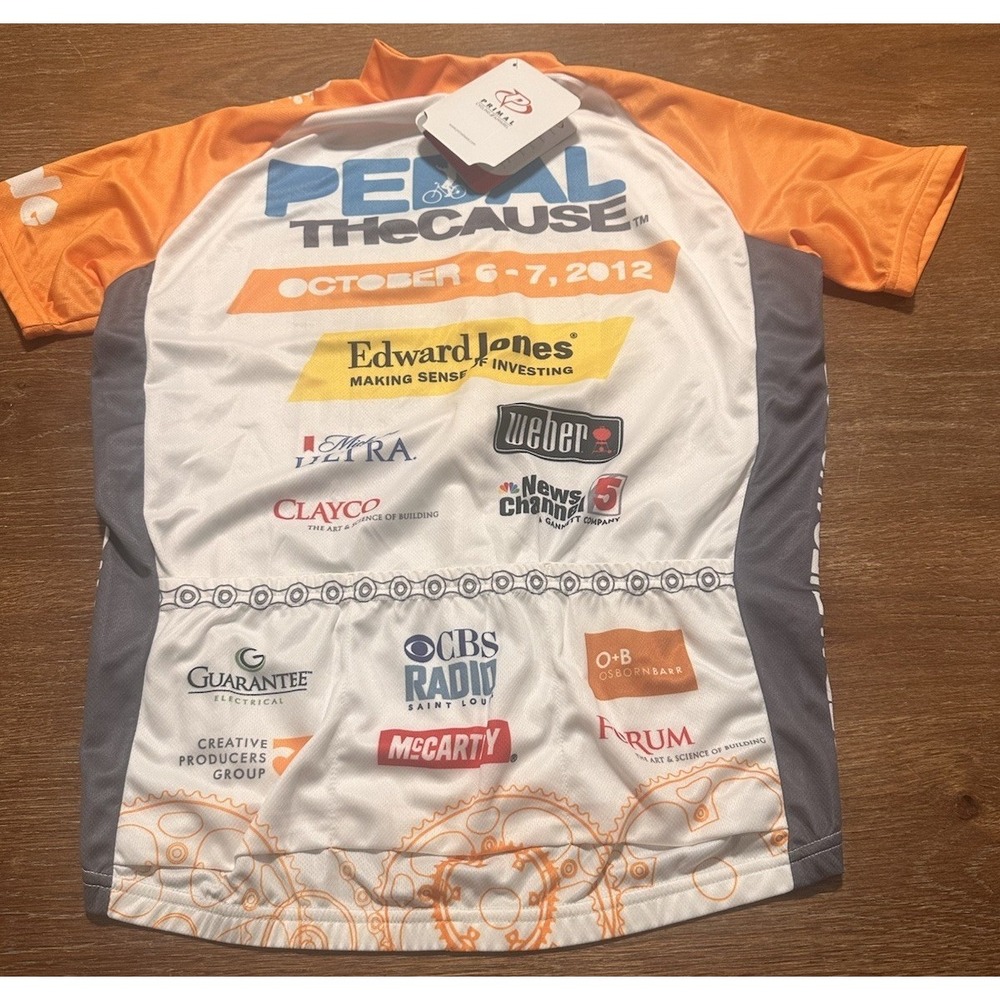 Primal Wear Cycling Jersey M NWT Pedal The Cause 2012 Men's Bike Shirt Full Zip